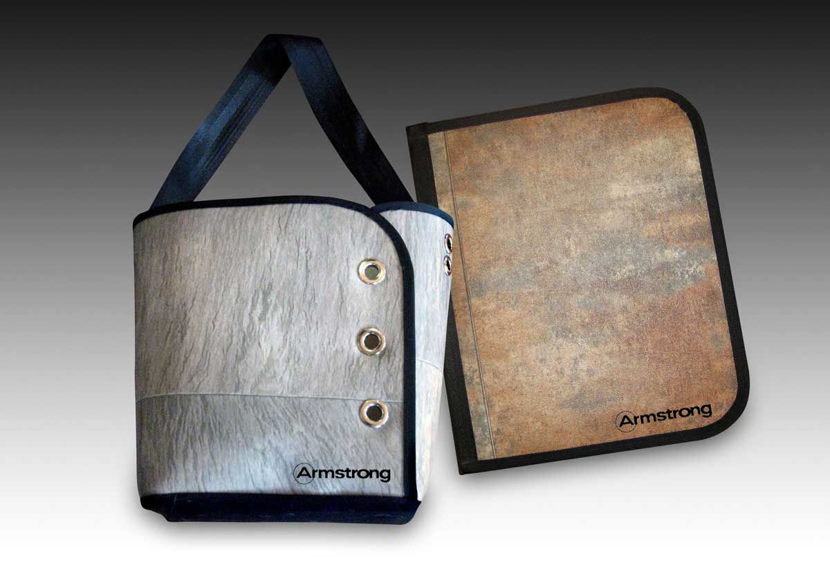 armstrong custom designed linoleum bag and folder